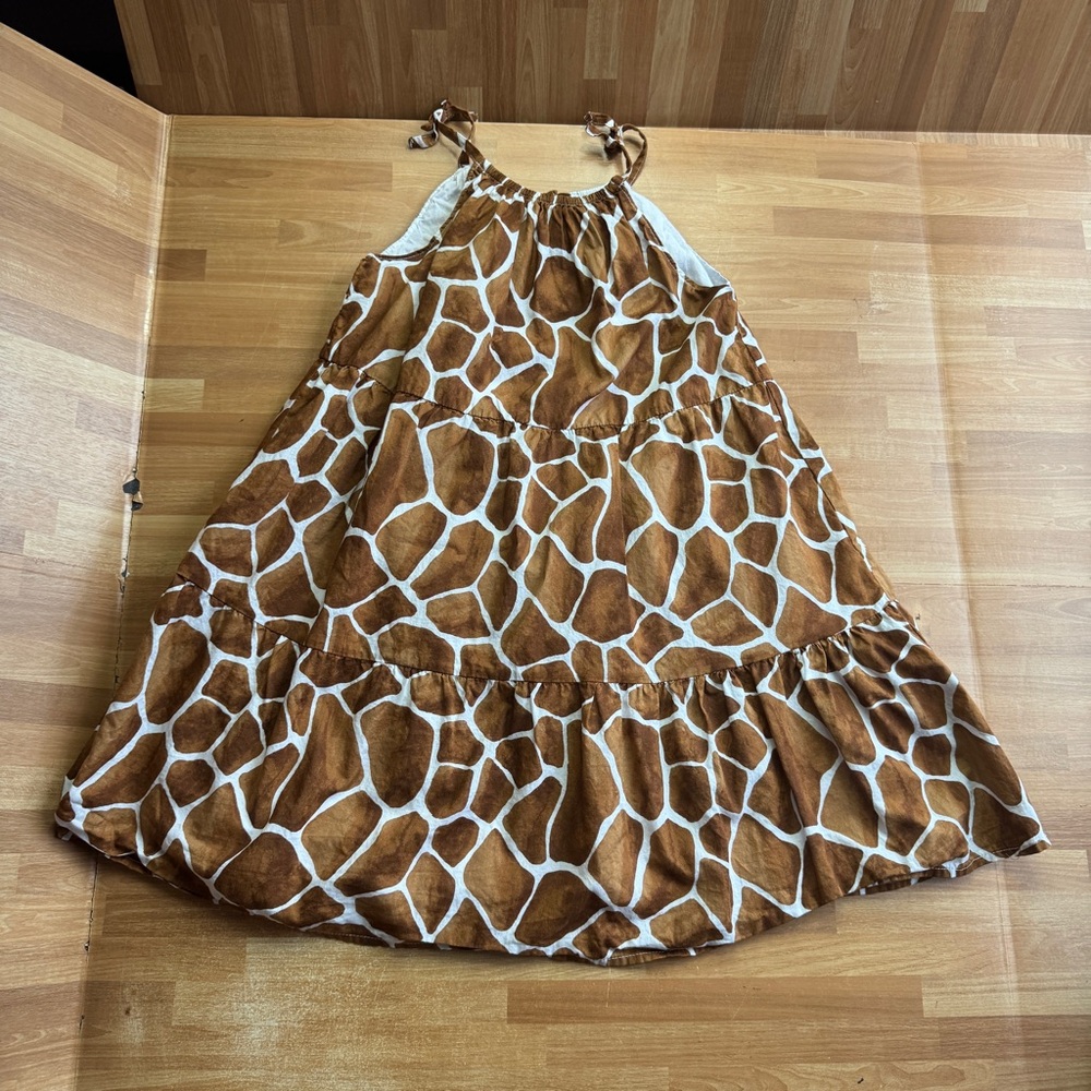 Janie and Jack Girl Tawny Brown Giraffe The Wanderer Sundress , cotton, 6
